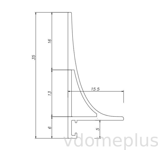 Плинтус Pro Design Corner L 584 Анодированный