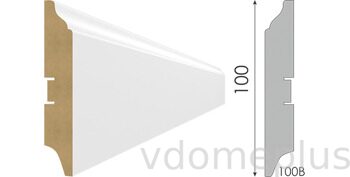 Напольный плинтус МДФ STELLA 100B Белый